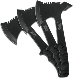 JXE JXO Throwing Axe Sets, Overall 10.2in 3Pack Throwing Tomahawk, Full Tang 420HC Stainless Steel, Design for Hawks Throwing Recreation and Competition