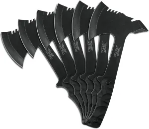 JXE JXO Throwing Axe Sets, Overall 10.2in 6Pack Throwing Tomahawk, Full Tang 420HC Stainless Steel, Design for Hawks Throwing Recreation and Competition