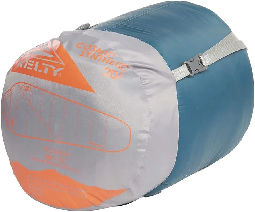 Kelty Cosmic Synthetic Fill 20 Degree Backpacking Sleeping Bag – Compression Straps, Stuff Sack Included
