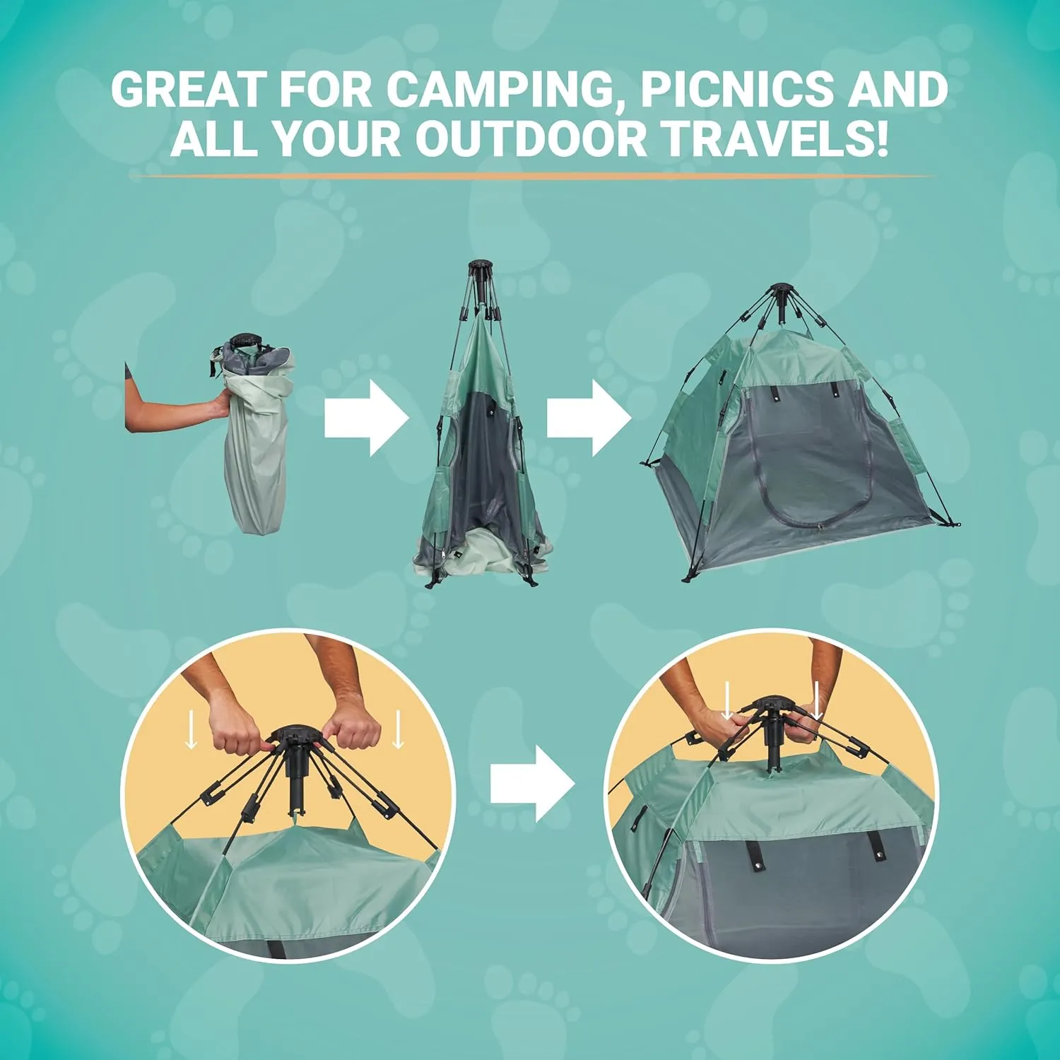 KidCo - Peapod Camp Lightweight Portable Baby Toddler Travel Tent, Play Tent, Ages 6 Months - 6 Years (Seafoam)