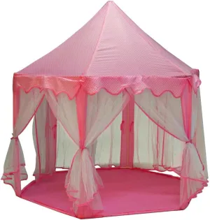 Kids Castle Play Tent for Girls Boys Indoor Outdoor Playhouse Toys Set Up Tent Folding Tunnel Camping Portable Princess Castle Play House Cubby Tent Large - Pink