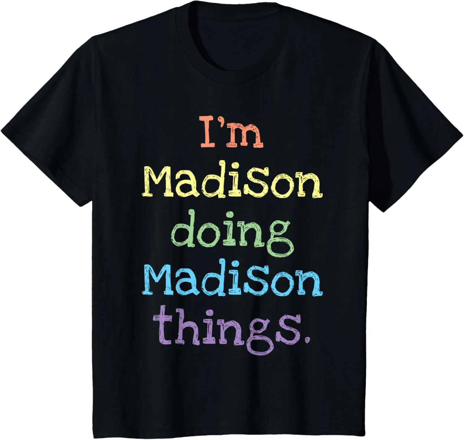 Kids Madison personalized kids design for girls pastel colors T-Shirt