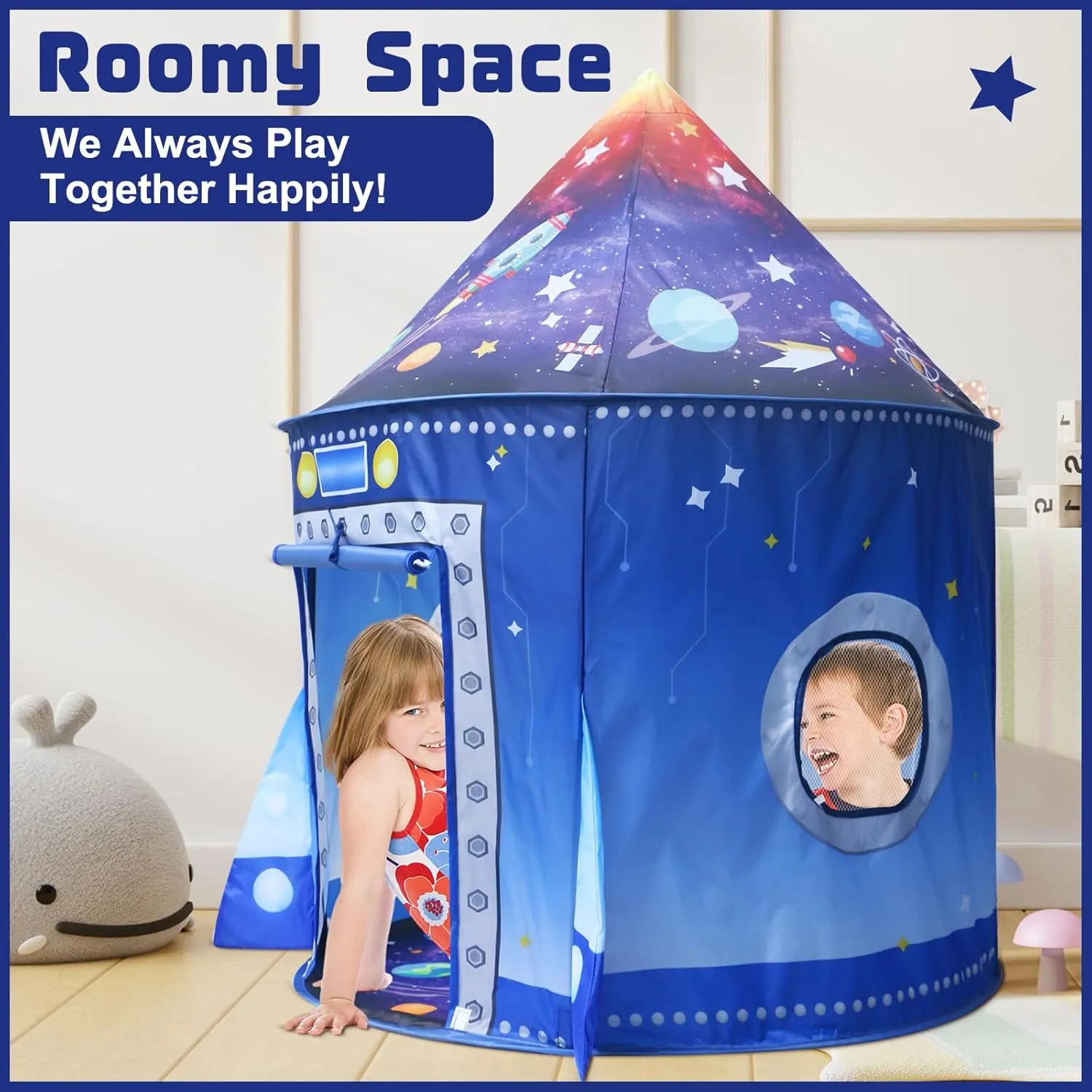 Kids Play Tent, Indoor Outdoor Use (Rocket)