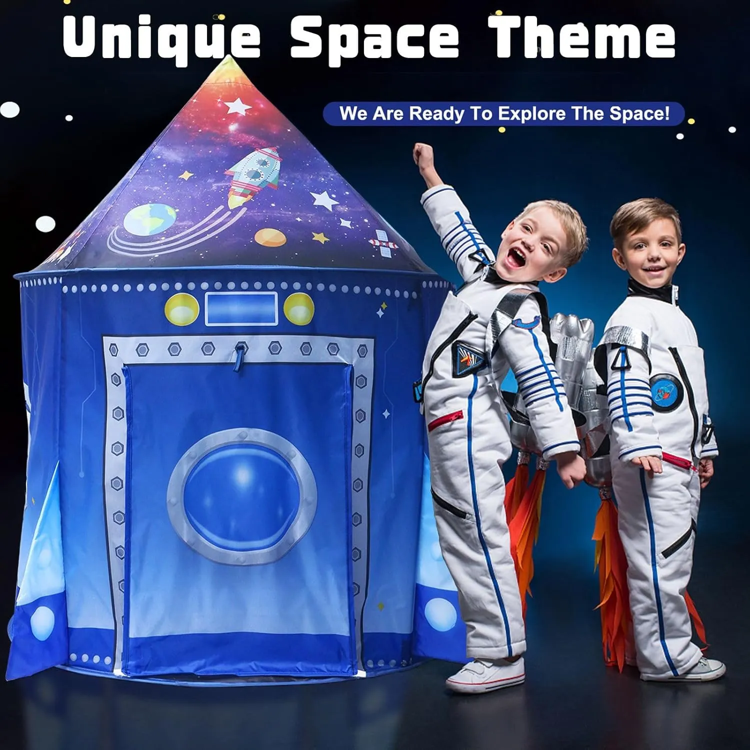Kids Play Tent, Indoor Outdoor Use (Rocket)