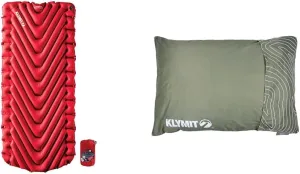 Klymit Insulated Static V Luxe Inflatable Sleeping Pad for Camping & Drift Camping Pillow, Shredded Memory Foam Travel Pillow with Reversible Cover
