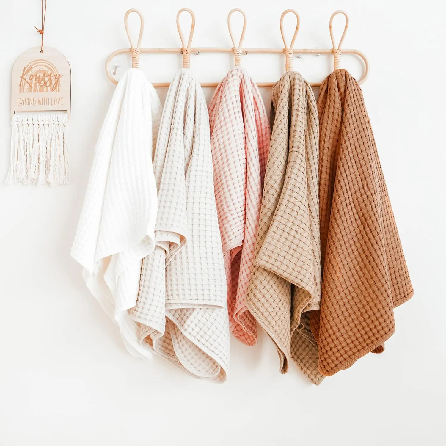 Konssy Waffle Baby Blanket - Soft & Cozy Nursery Swaddle Blanket, Lightweight Toddler Throw for Boys & Girls, Ideal for Wrapping (Oat)