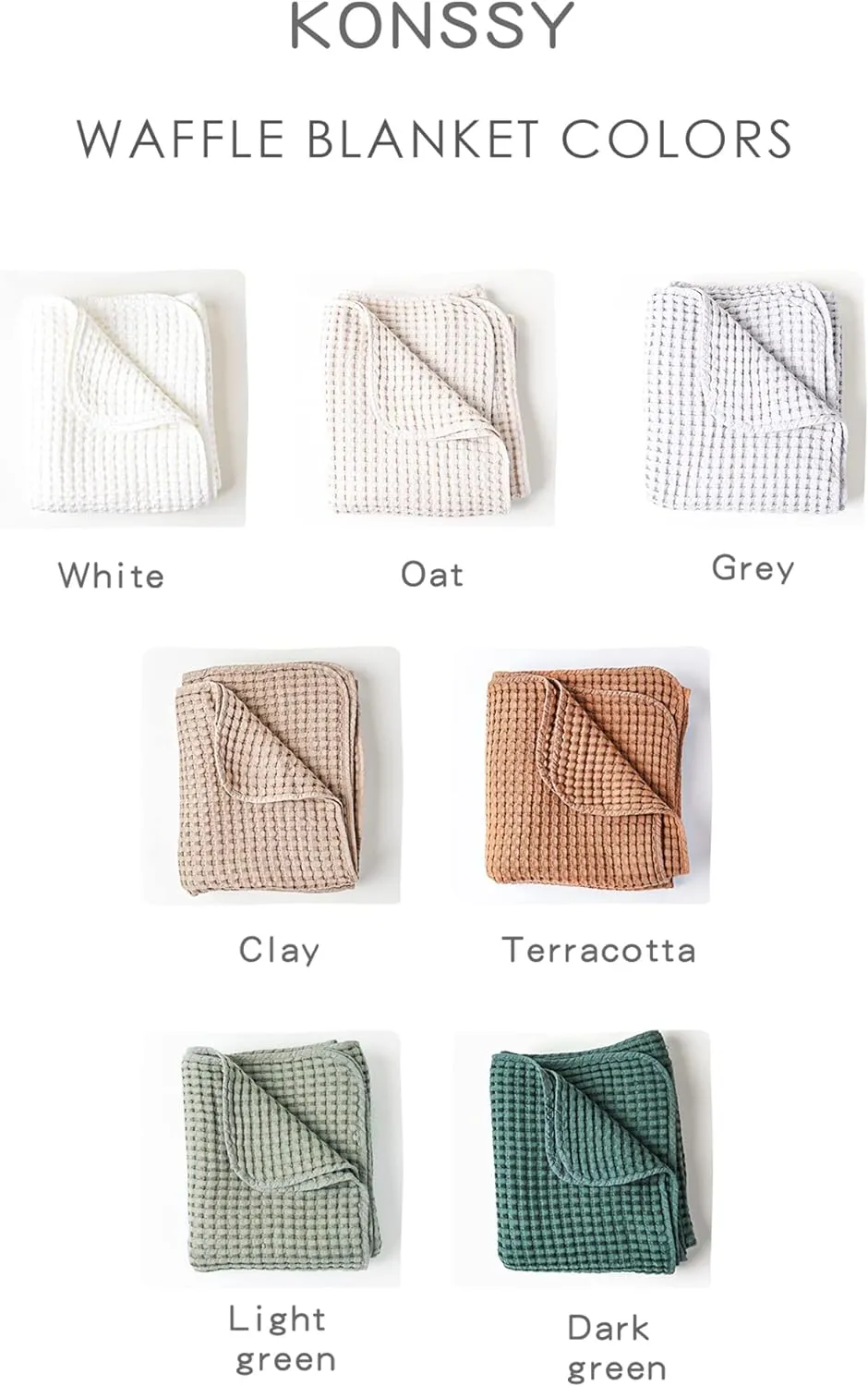Konssy Waffle Baby Blanket - Soft & Cozy Nursery Swaddle Blanket, Lightweight Toddler Throw for Boys & Girls, Ideal for Wrapping (Oat)