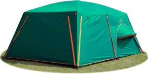 KTT Extra Large Tent 12 Person,2 Bay-Windows,Family Cabin Tents,14'Lx10'Wx6.58'H,2 Rooms and 3 Doors 3 Windows with Mesh,Waterproof,Straight Wall,Big Tent for Outdoor,Picnic,Camping,Gathering