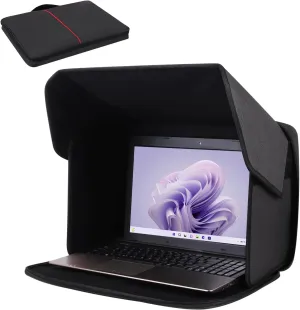Laptop Sun Shade,Lightweight Laptop Sun Glare Shield Privacy Cover for Working Outside,Computer Privacy Hood Foldable and Portable Shield Cover Computer Hood Outside Glare 14''(Patent Pending)