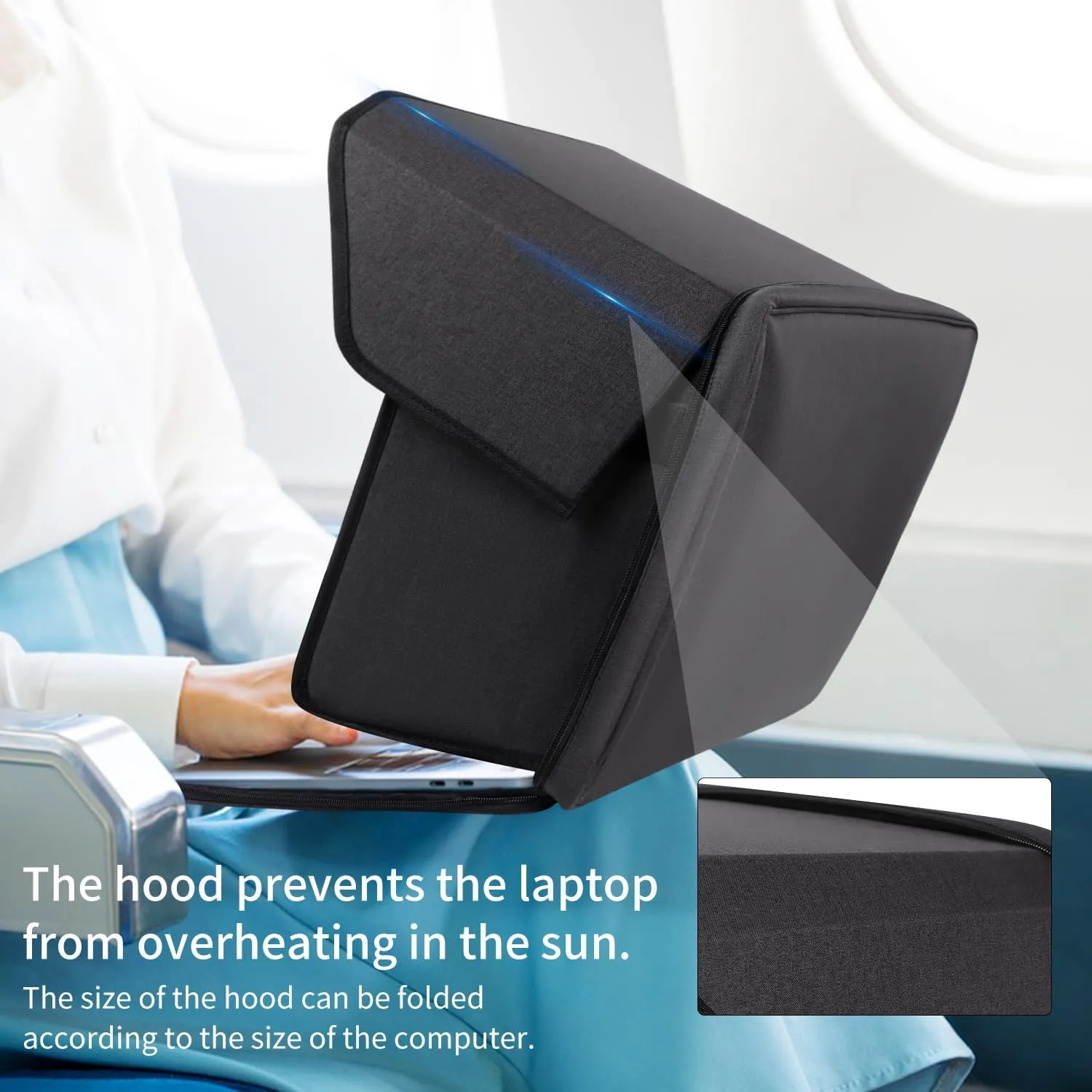 Laptop Sun Shade,Lightweight Laptop Sun Glare Shield Privacy Cover for Working Outside,Computer Privacy Hood Foldable and Portable Shield Cover Computer Hood Outside Glare 14''(Patent Pending)