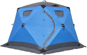 Large Space Ice Fishing Tent Winter Fishing Shelter Camping Padded Breathable Windproof Thickened Cotton Warm Tent 5-6 Person