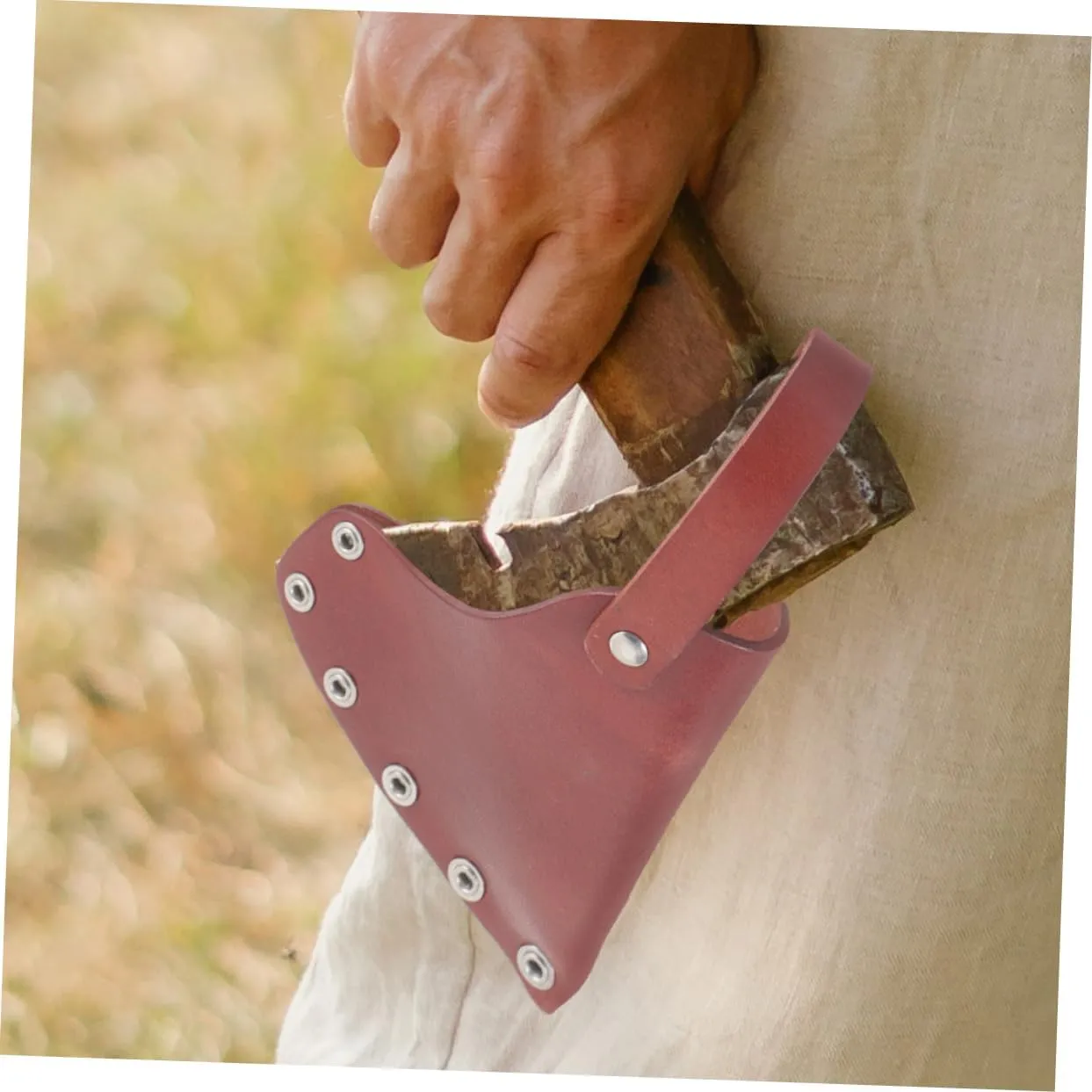 Leather Axe Cover Durable Protective Hatchet Sleeve for Camping Outdoor Activities and Gardening