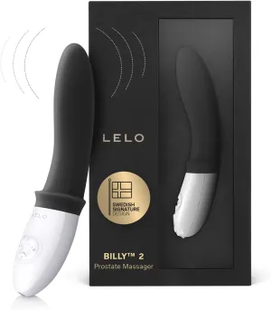LELO Billy 2 Vibrating Prostate Massager, Anal Vibrator for Men with 8 Pleasure Settings, Smooth and Rechargeable Anal Plug, Anal Toys for Men, Mens Prostate Toy, Black