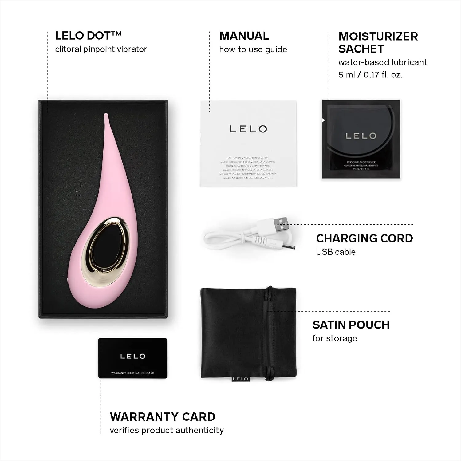 LELO DOT Clitoral Pinpoint Vibrator for Women, Adult Sex Toy with Elliptical Motion and 8 Pleasure Settings, Clitoral Stimulator Adult Toy, High Frequency Personal Vibrator and Clit Toy, Pink