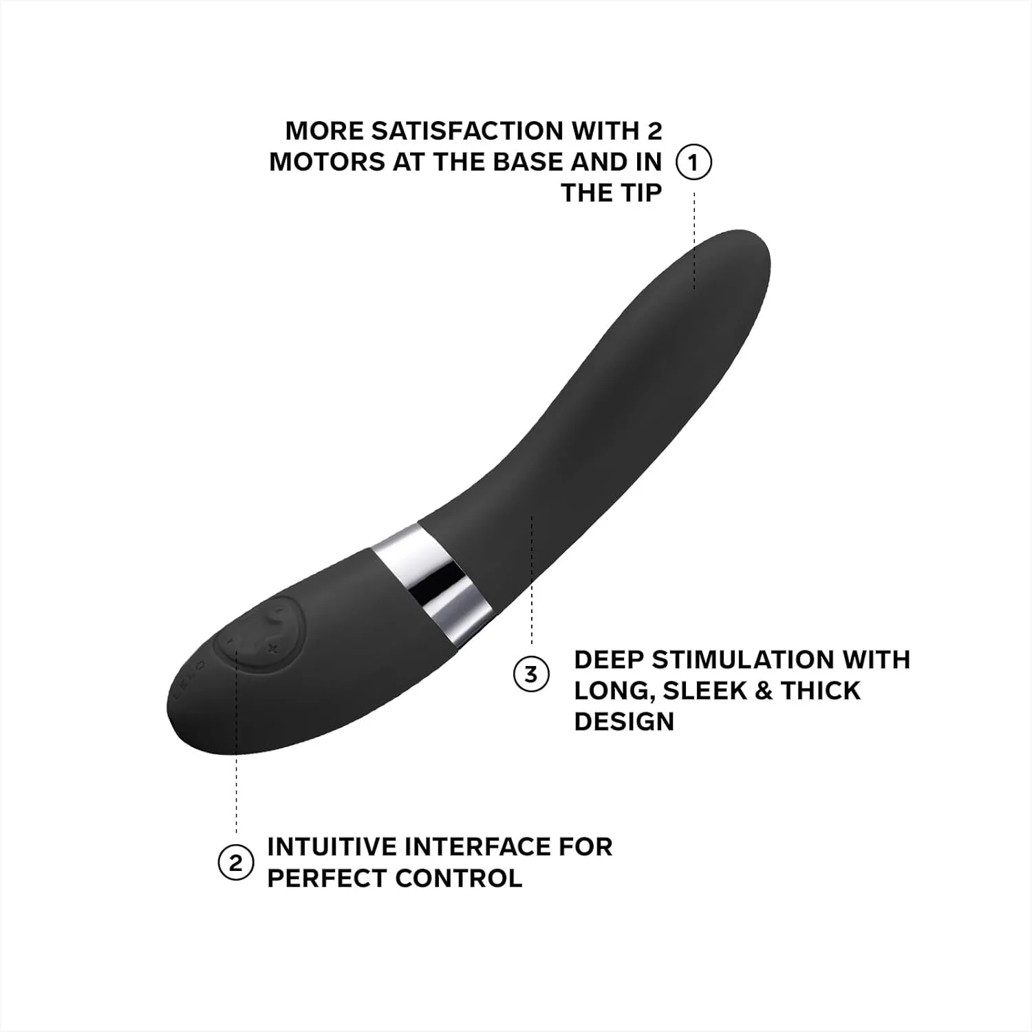 LELO Elise 2, G Spot Vibrator for Her, Sex Toy for Female, Waterproof Vibrator for Women with Dual Motor Toy for Stronger Stimulation, Black