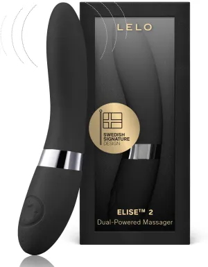 LELO Elise 2, G Spot Vibrator for Her, Sex Toy for Female, Waterproof Vibrator for Women with Dual Motor Toy for Stronger Stimulation, Black