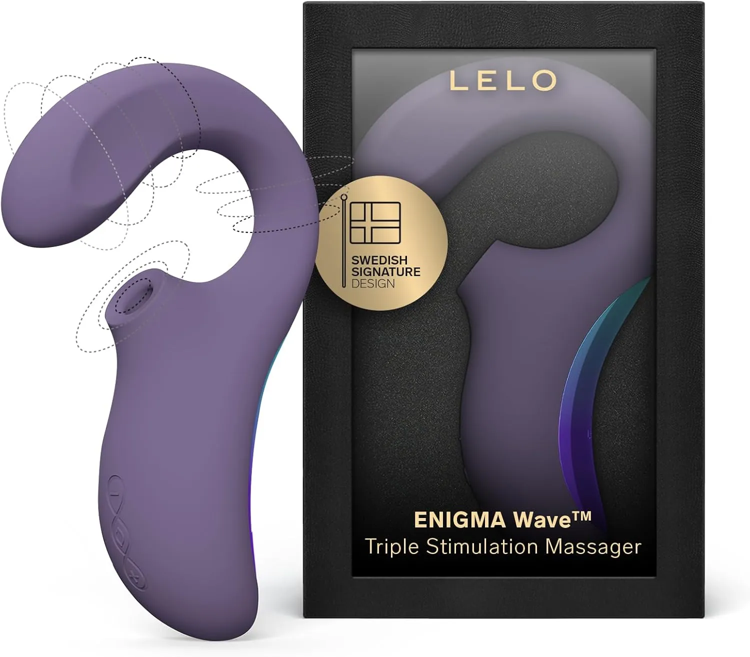 LELO Enigma Wave Triple Stimulation Wireless Vibrator for Women, Clit Sucking Vibrator and G-spot Vibrator with WaveMotion Technology and 8 Vibrating Patterns, Sex Toy with Triple Motor, Purple