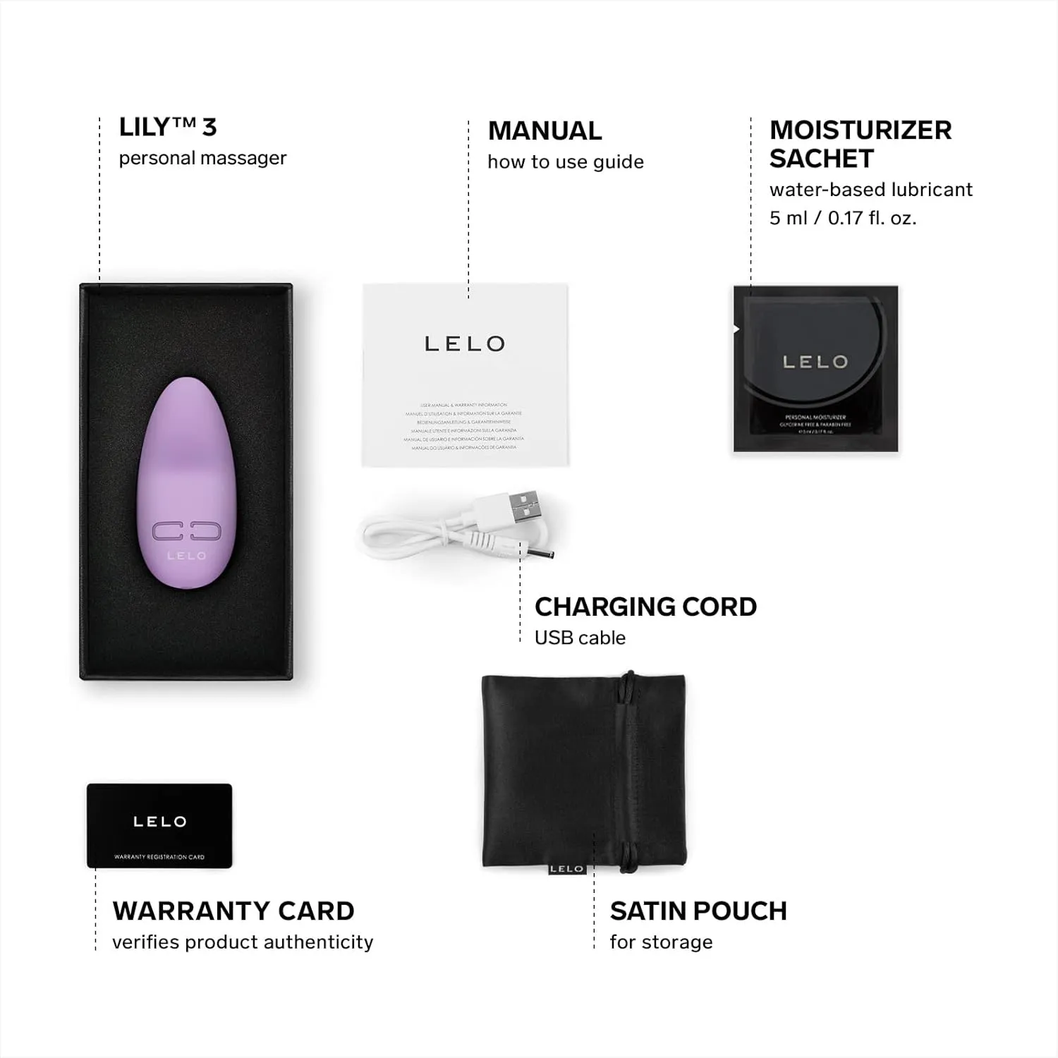 LELO Lily 3 Mini Vibrator for Women Discreet Vibrator Mini Bullet Vibrator with 10 Pleasure Settings Waterproof Vibrator Design, Calm Lavender