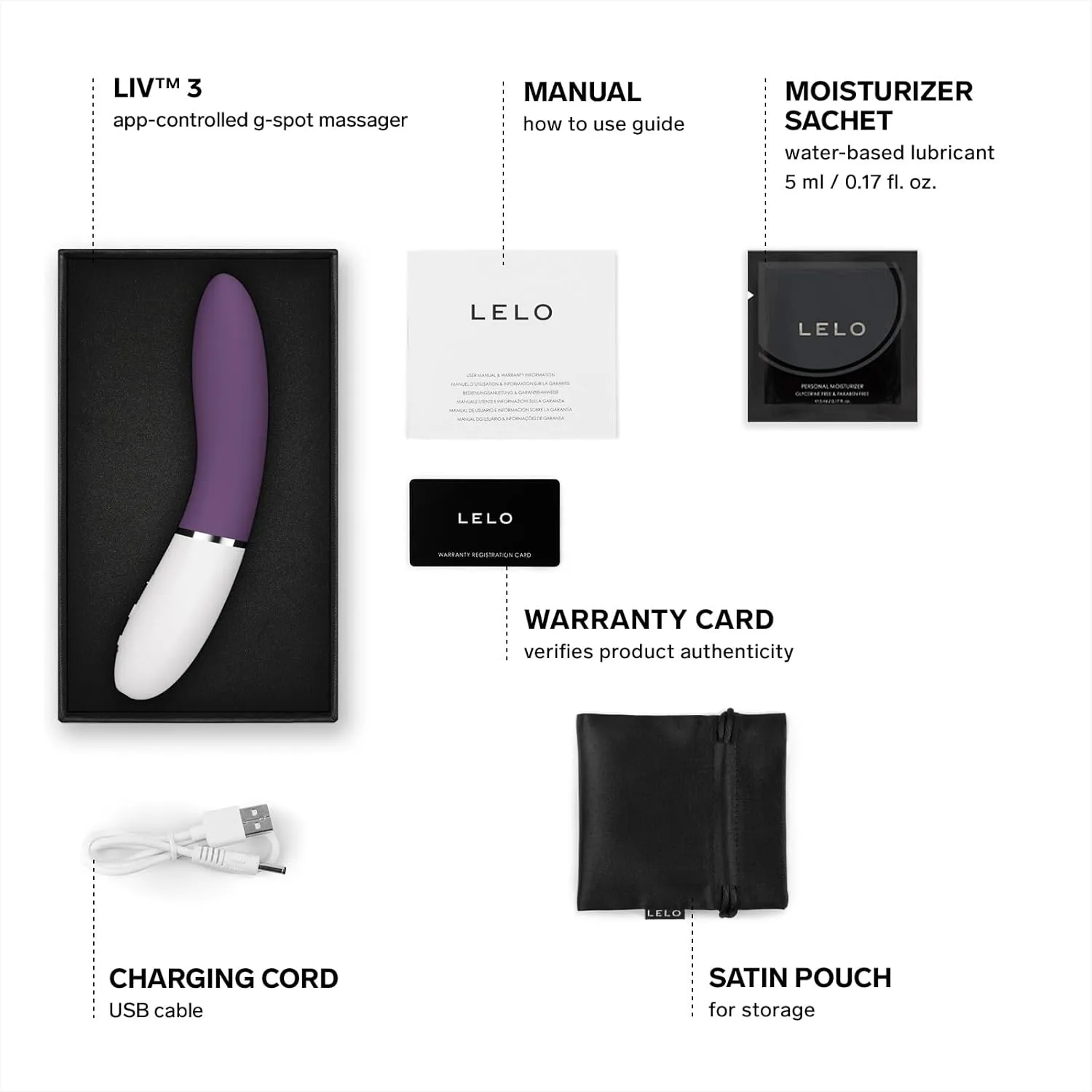 LELO LIV 3 App-Controlled G-Spot Vibrator for Women with 8 Settings, Curved Shape Female Vibrator Sex Toys, Waterproof Vibrator, Personal Vibrators, Adult Toys for Women, Sex Toy for Woman, Plum