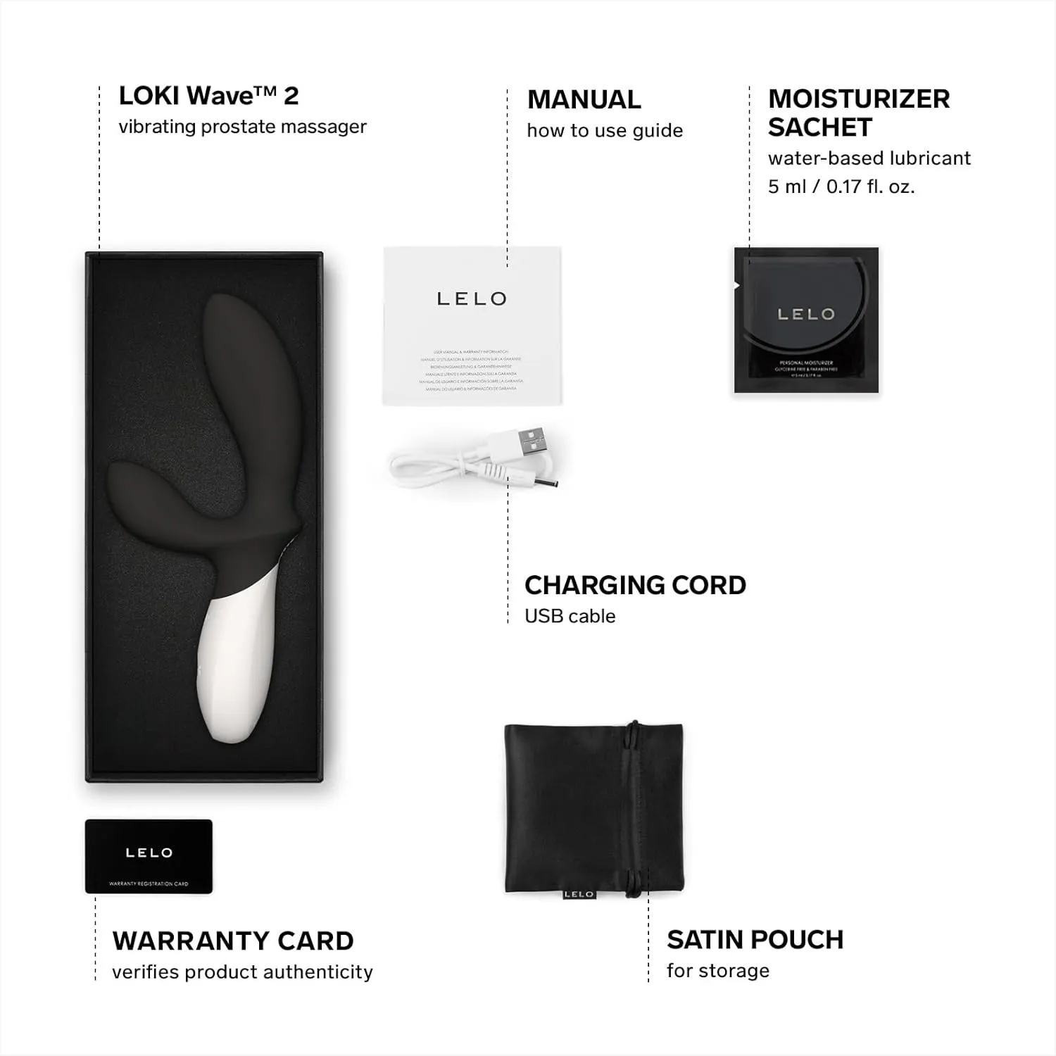 LELO Loki Wave 2 Vibrating Male Prostate Massager Anal Sex Toys with 12 Pleasure Settings Vibrating Anal Plug for Men, Male Sex Toys, Anal Sex Toys with Waterproof Design, Male Sex Toy, Black