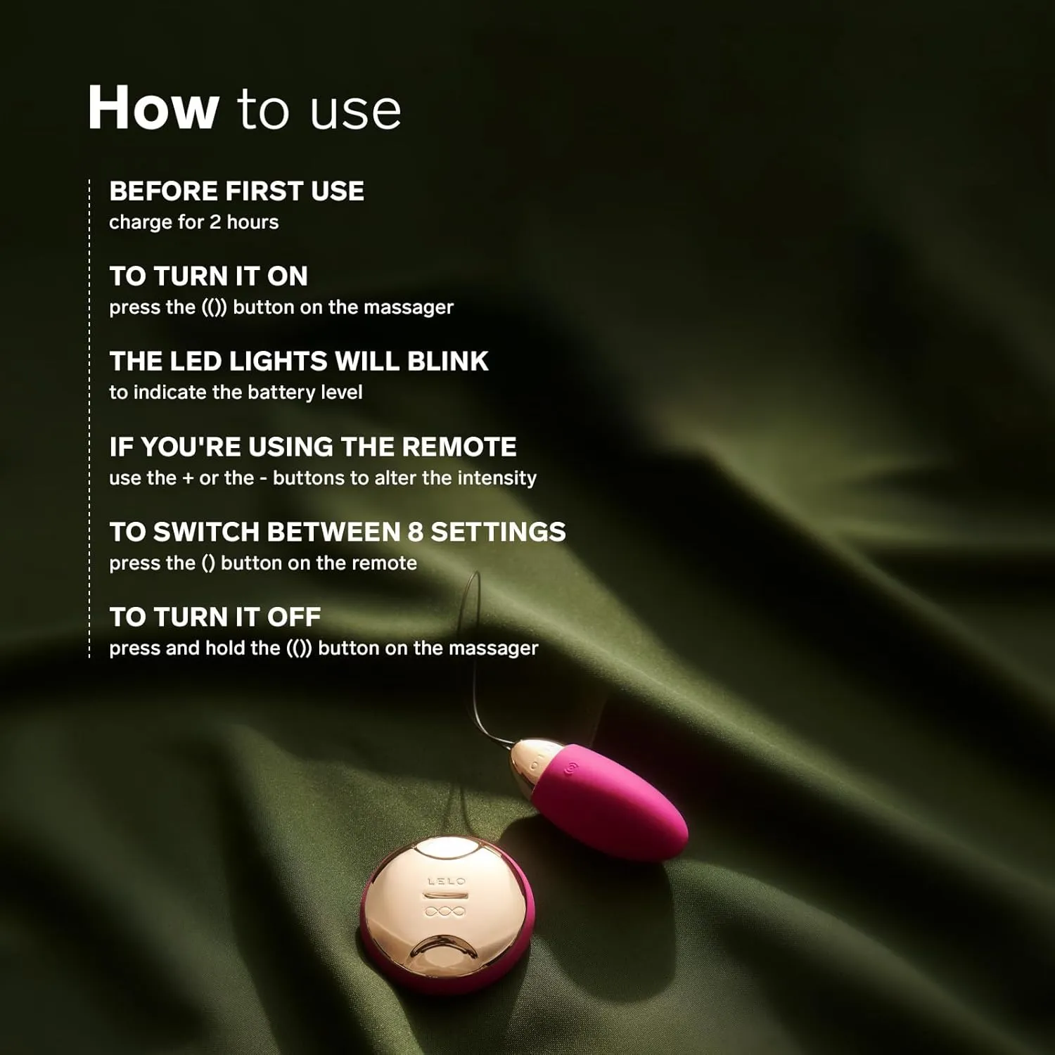 LELO LYLA 2 Bullet Vibrator for Women, Silicone Handheld Massage Toy with Sense Motion Technology, Remote Control Vibrator, Bullet Egg Vibrator, Vibrating Egg Sex Toy, Cerise