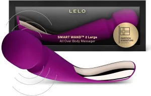 LELO Smart Wand 2 Large All-Over Body Handheld Waterproof Vibrator and Wand Massager, Vibrating Massager for Her and Wand Massagers for Neck and Back with 10 Vibration Patterns, Deep Rose