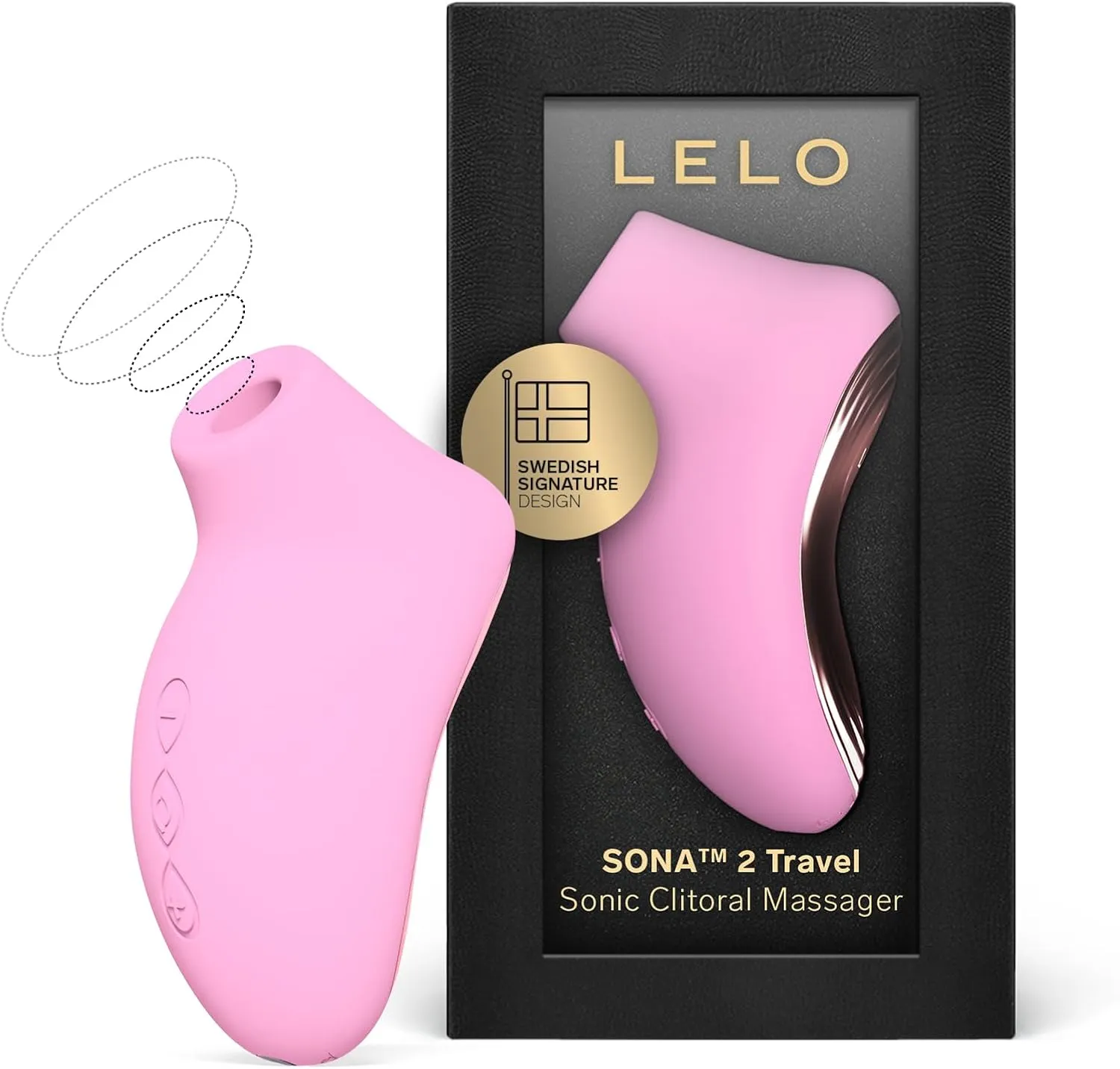 LELO SONA 2 Travel Size Female Vibrator, Mini Vibrator for Women with 12 Pleasure Settings and Sonic Wave Technology, Pink