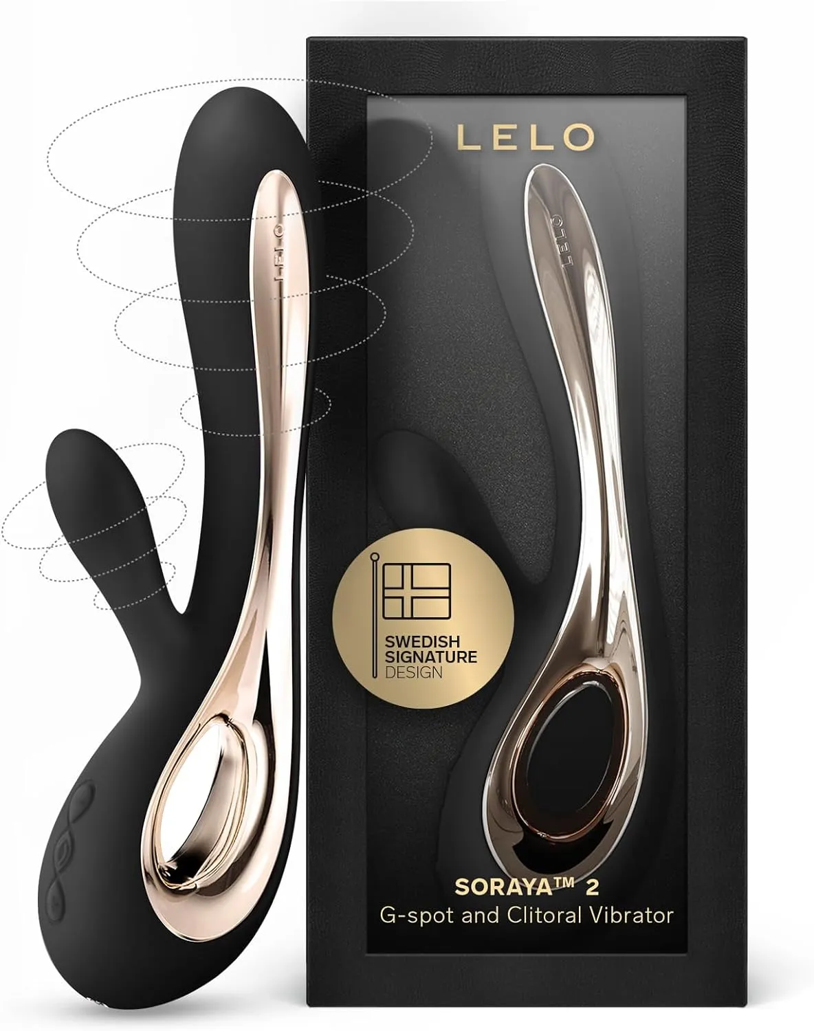 LELO Soraya 2 Rabbit Vibrator for Women Rabbit Sex Toy Massager for Clitoral and G Spot Pleasure, Waterproof & Wireless Toys for Her Adult Pleasure, Black
