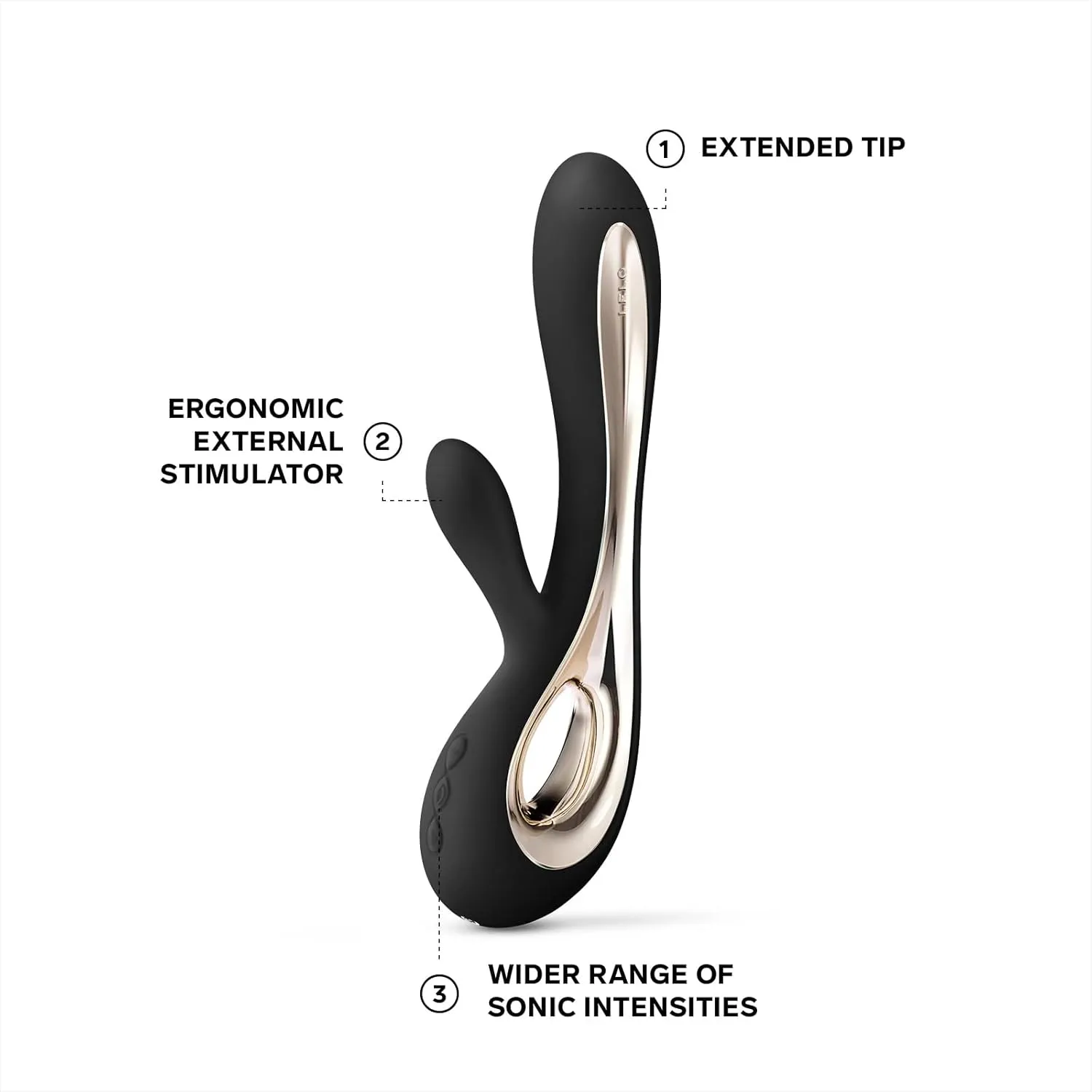 LELO Soraya 2 Rabbit Vibrator for Women Rabbit Sex Toy Massager for Clitoral and G Spot Pleasure, Waterproof & Wireless Toys for Her Adult Pleasure, Black