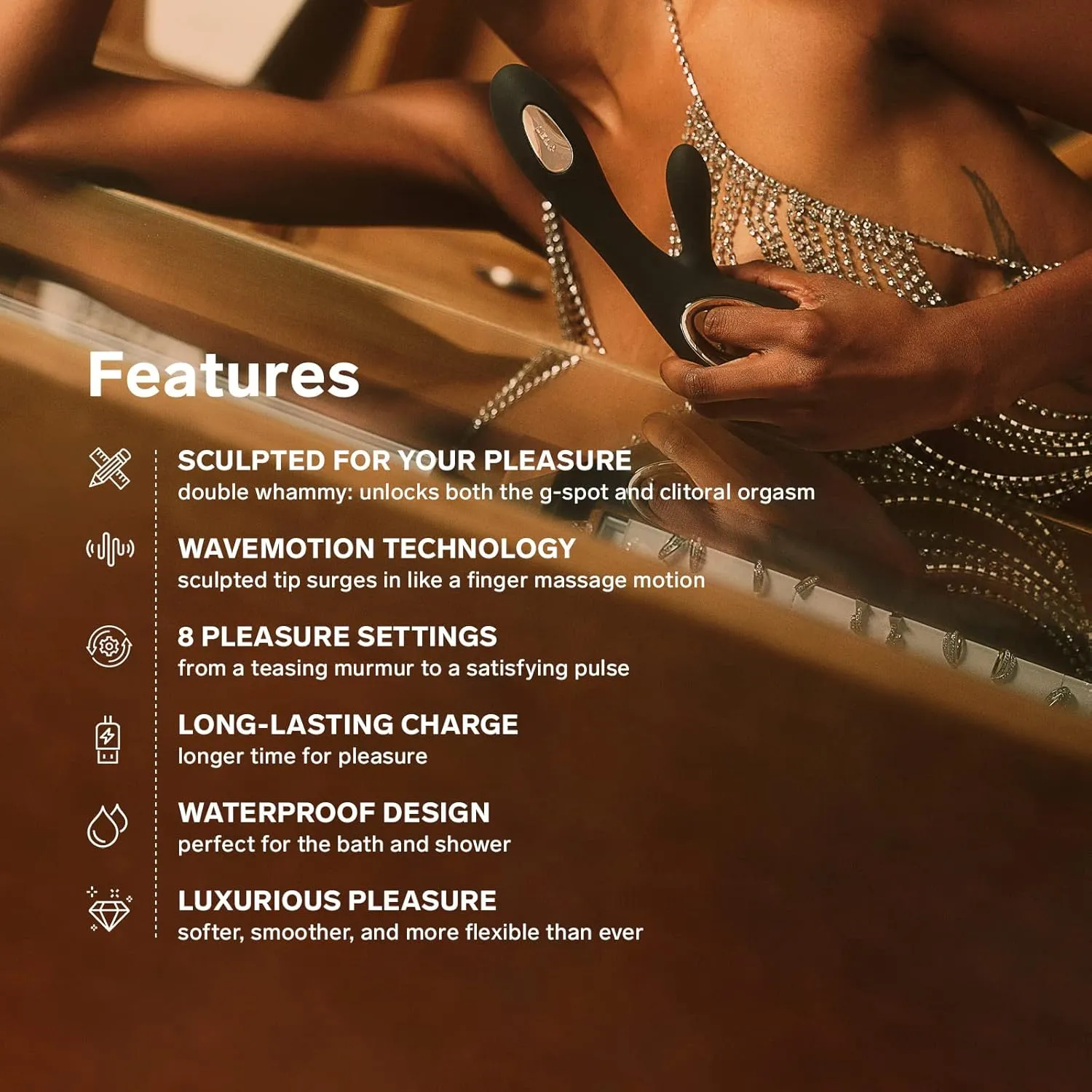 LELO Soraya Wave Luxurious G Spot Rabbit Vibrator Sex Toy, Vibrators for Women with Unique WaveMotion Technology Thrusting Vibrator for a Full Body Pleasure Experience, Adult Sex Toy, Deep Rose