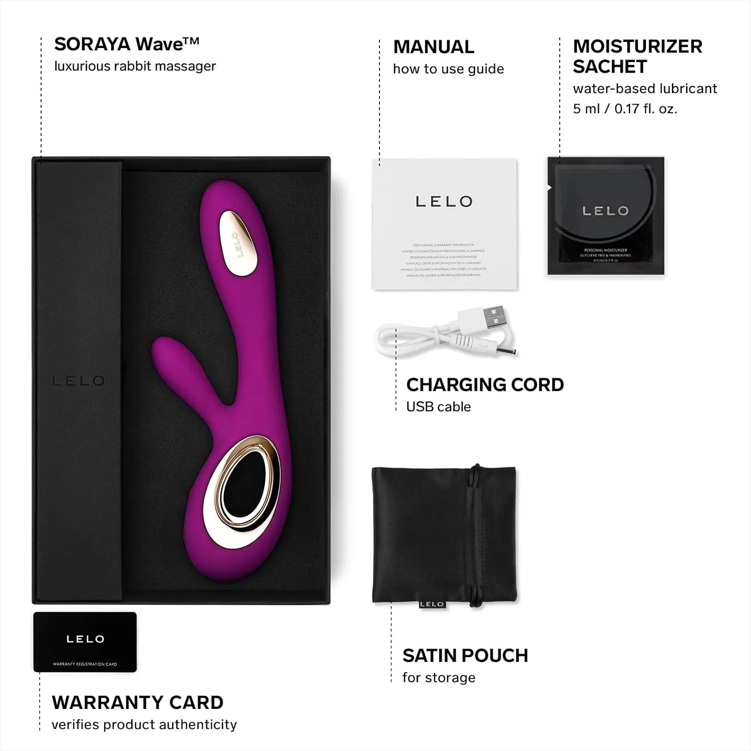 LELO Soraya Wave Luxurious G Spot Rabbit Vibrator Sex Toy, Vibrators for Women with Unique WaveMotion Technology Thrusting Vibrator for a Full Body Pleasure Experience, Adult Sex Toy, Deep Rose