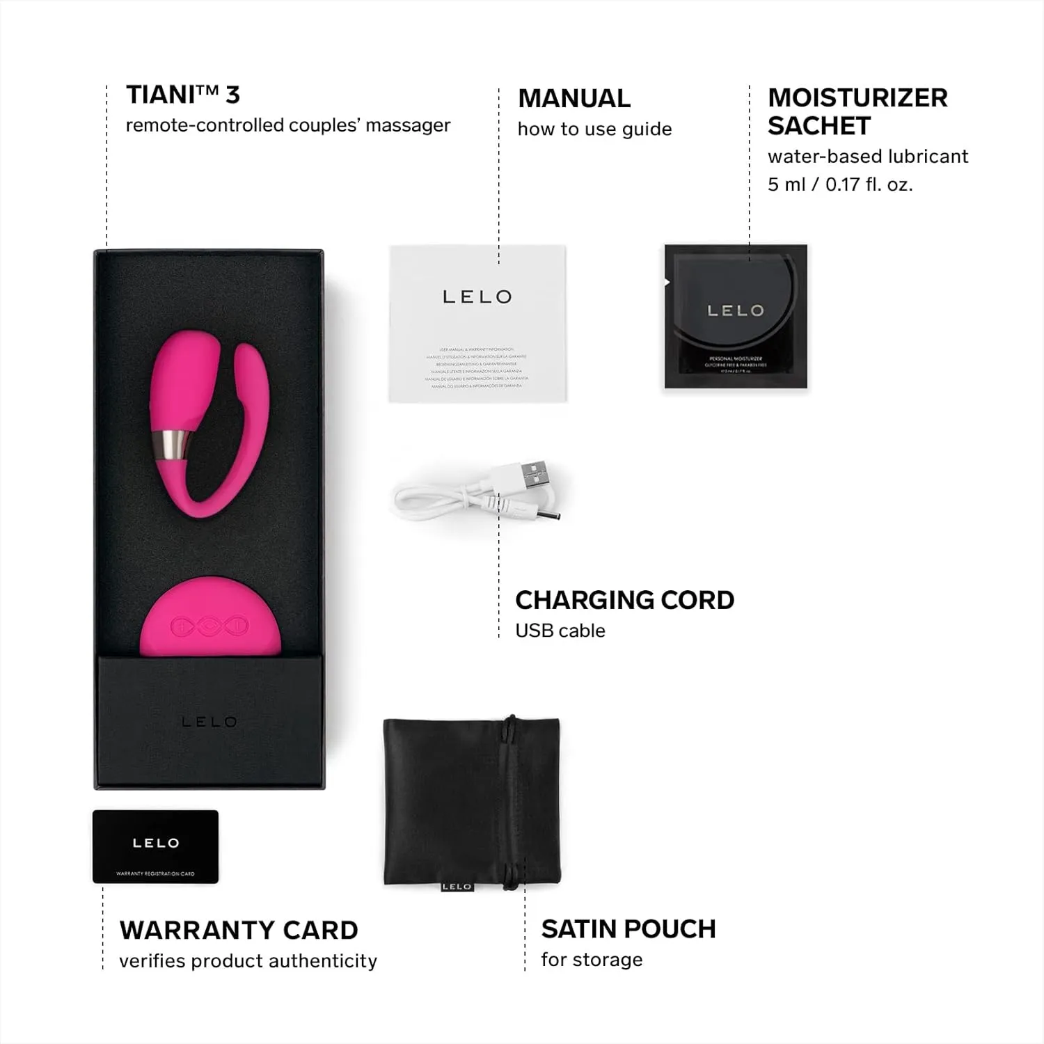LELO TIANI 3, Couples Vibrator, Remote Controled Sex Toy for Adults, Couple Sex Toy Wireless and Hands-Free Vibrator Satisfaction Adult Sex Toys for Women and Men, Cerise