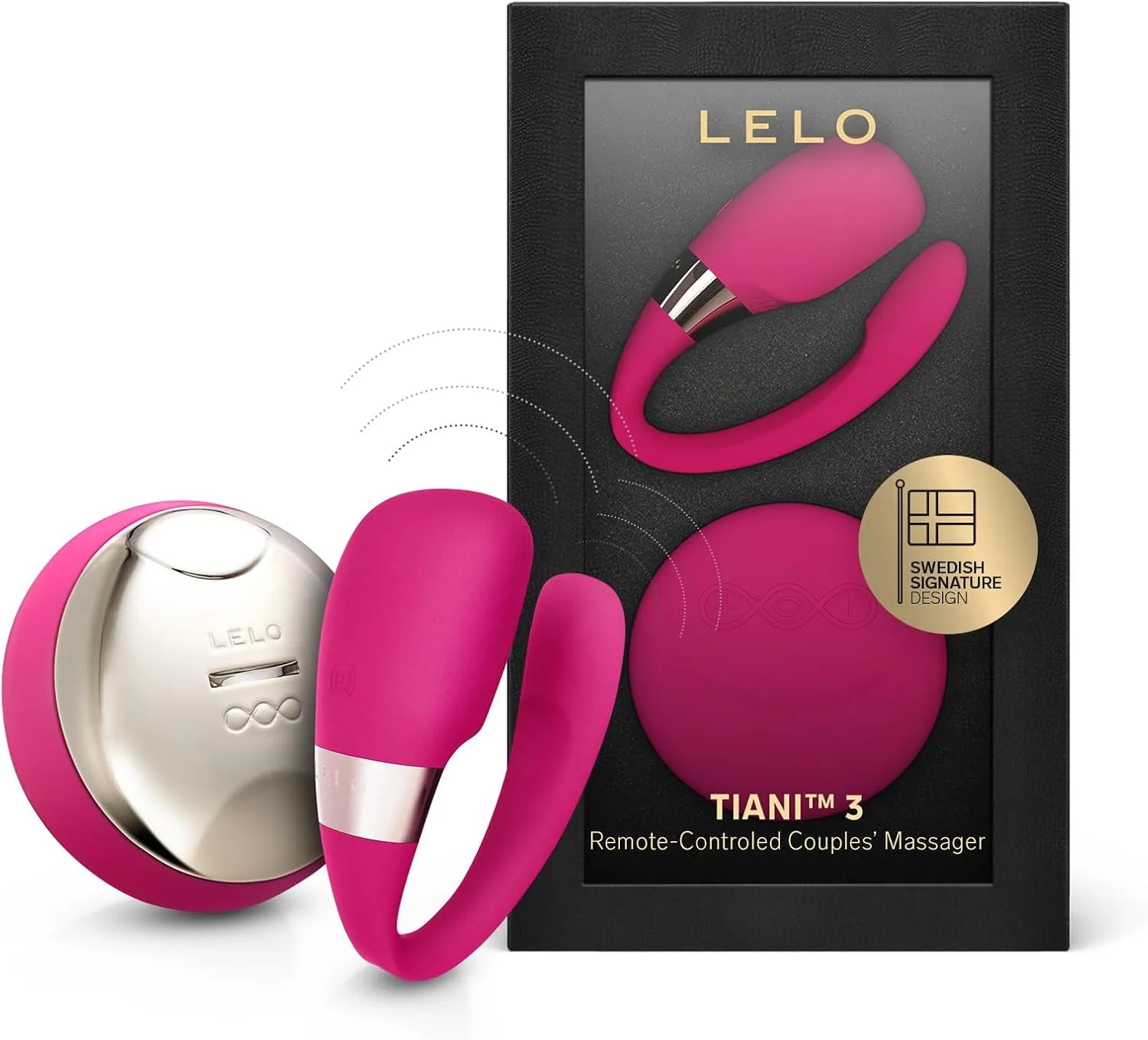 LELO TIANI 3, Couples Vibrator, Remote Controled Sex Toy for Adults, Couple Sex Toy Wireless and Hands-Free Vibrator Satisfaction Adult Sex Toys for Women and Men, Cerise
