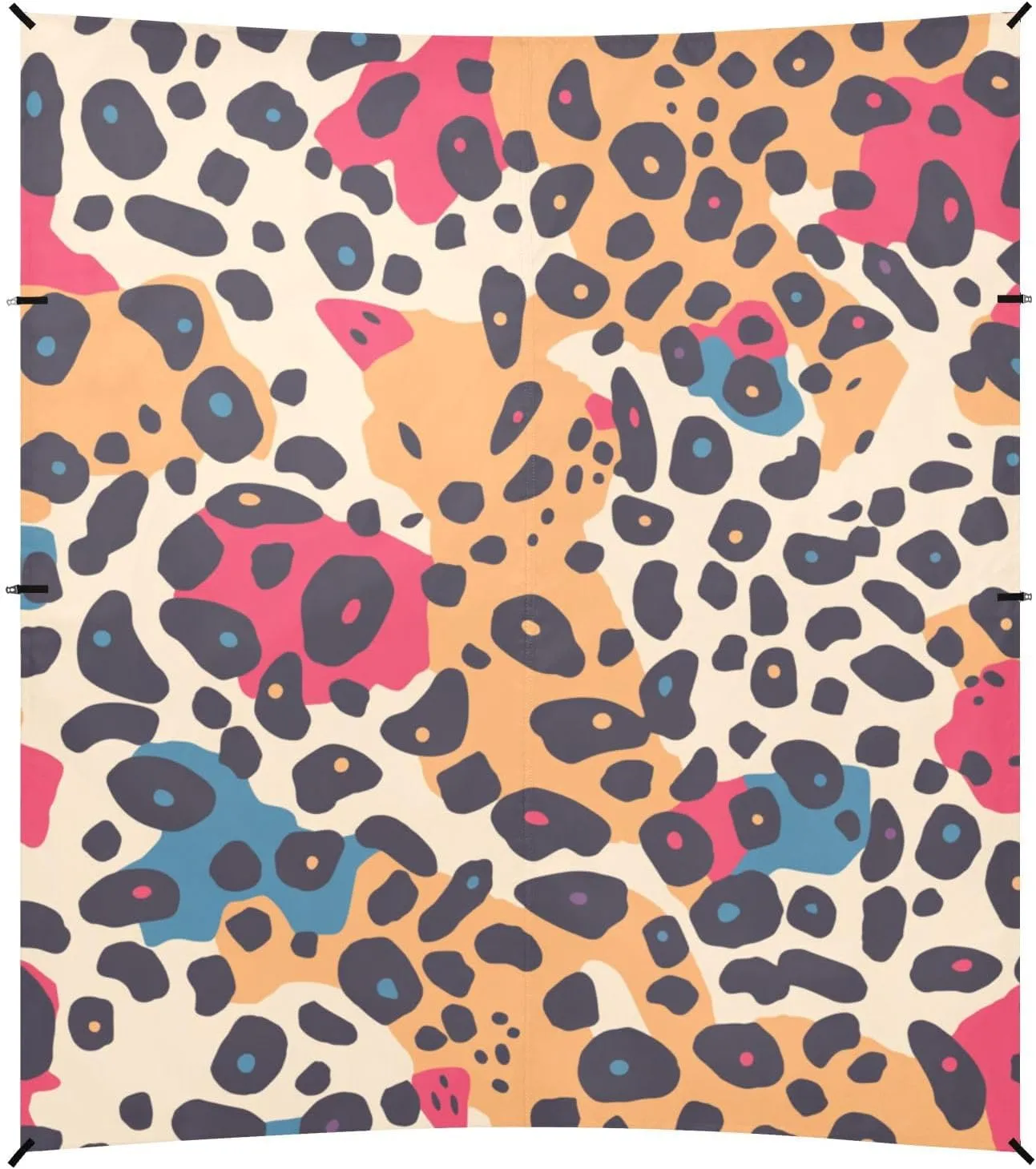 Leopard Print Pattern A Seamless Repeating Pattern Design A Flat Vector Graphic Simple and Minima Foldable Beach Canopy UPF50 Easy Setup Sun Shelter with Sturdy Poles, Sandbags and Shovel for
