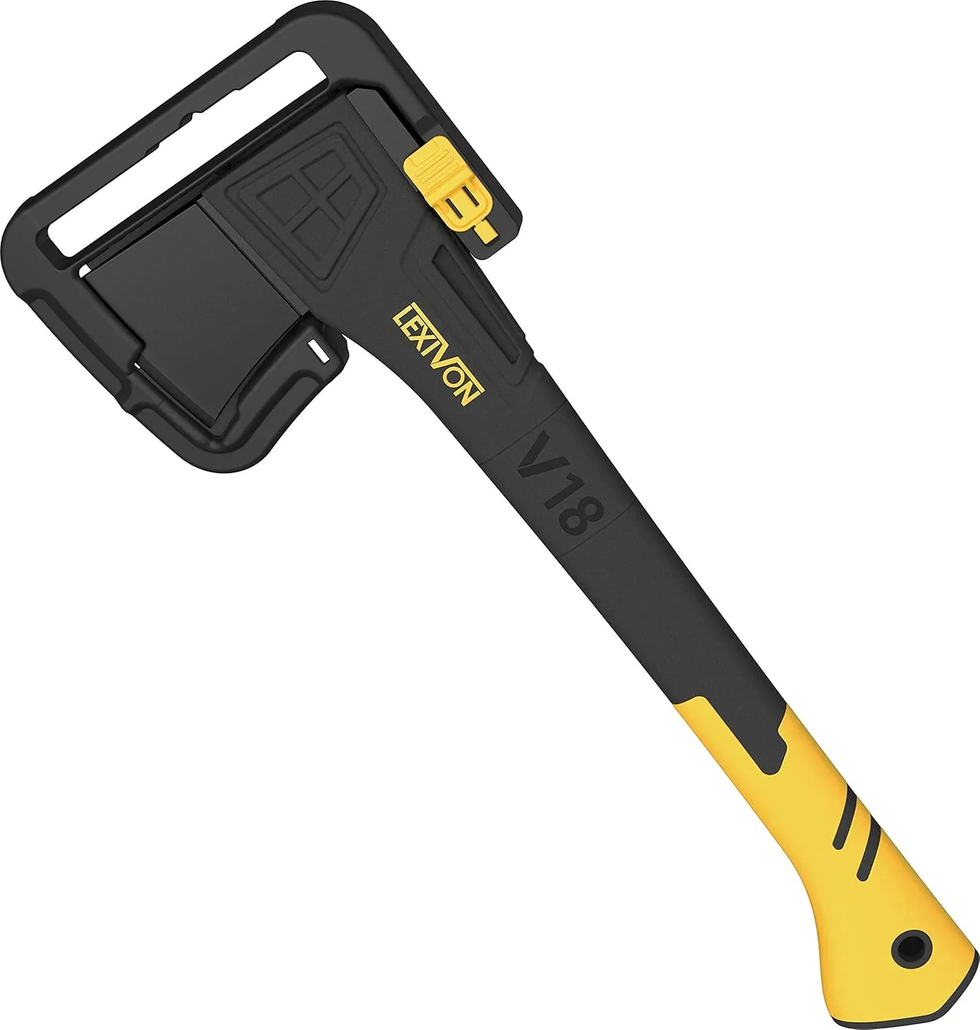 LEXIVON V18 Chopping Axe, 18-Inch Lightweight Fiber-Glass Composite Handle & Ergonomic TPR Grip | Protective Carrying Sheath Included (LX-V18)