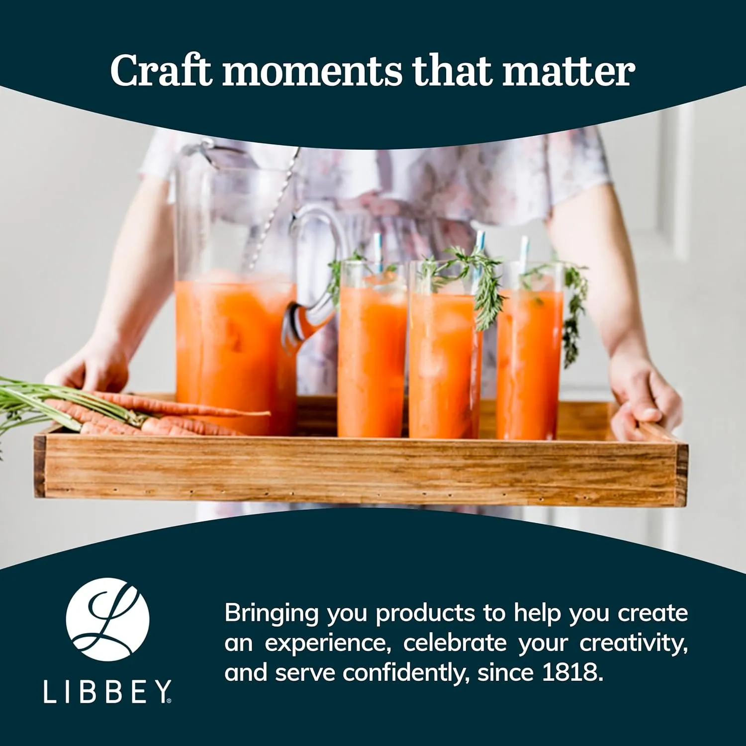 Libbey Modern Bar Highball Glasses Set of 6 and Pitcher, Tall, Bold Cocktail Glass, Pitcher Set, Glassware Sets for Boozy Brunch, Breakfast and More