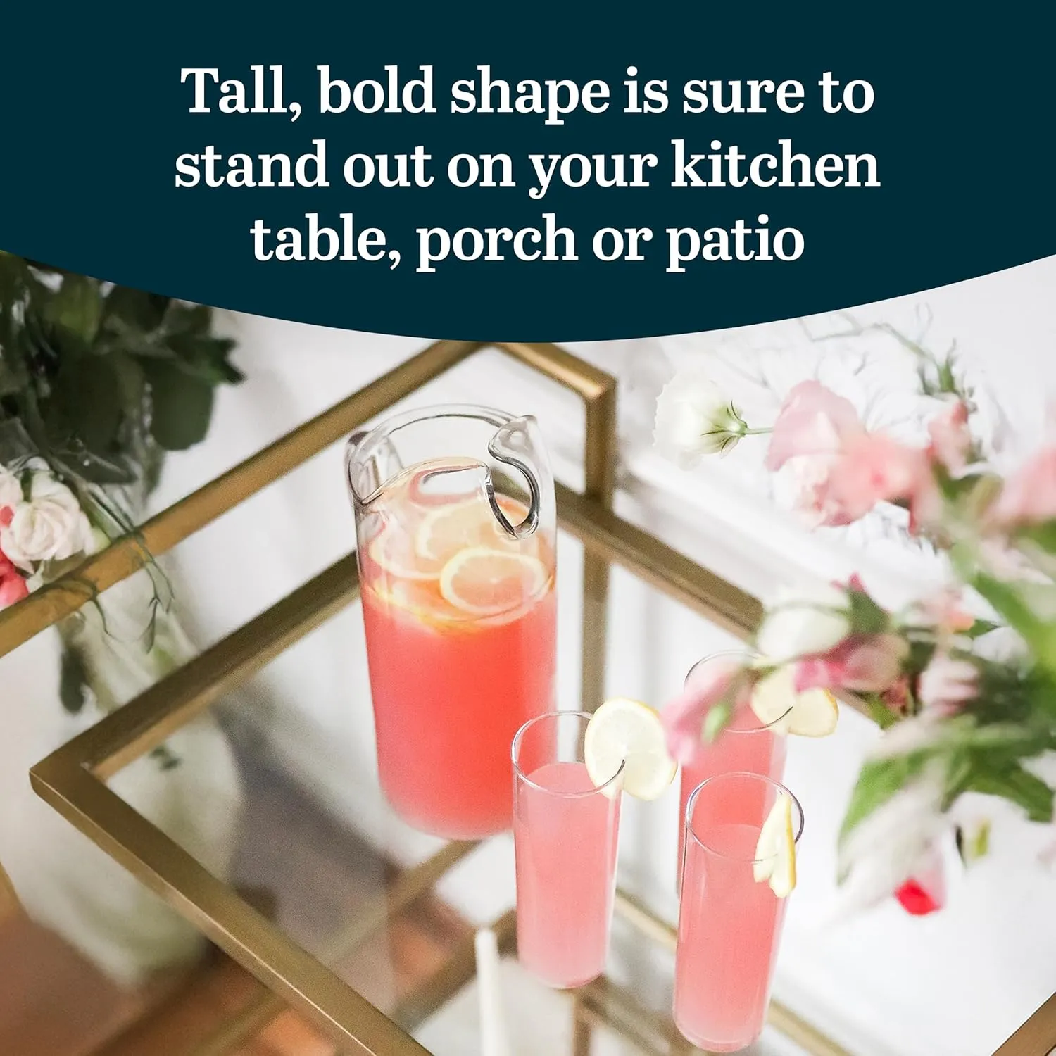 Libbey Modern Bar Highball Glasses Set of 6 and Pitcher, Tall, Bold Cocktail Glass, Pitcher Set, Glassware Sets for Boozy Brunch, Breakfast and More