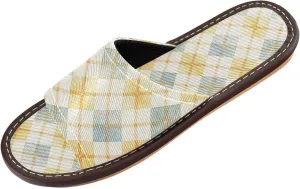 Light Yellow Green Checkeds Men Women House Slippers Reusable Dorm Home Slides for Indoor Indoor Hotel