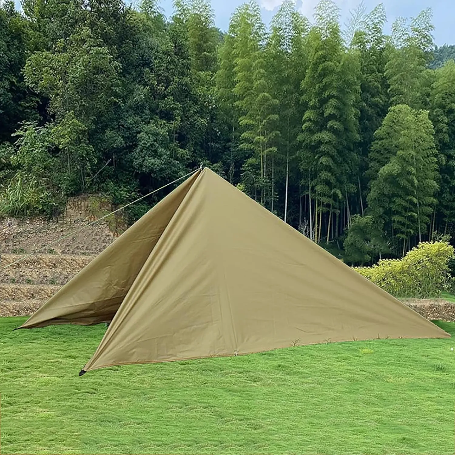 Lightweight Camping Tarp Waterproof, 10x12 ft Portable Hammock Tarp Tent, Premium Rain Fly, Sunscreen Awning Canopy with Silver Coating, Bushcraft Survival Shelter for Hiking & Backpacking