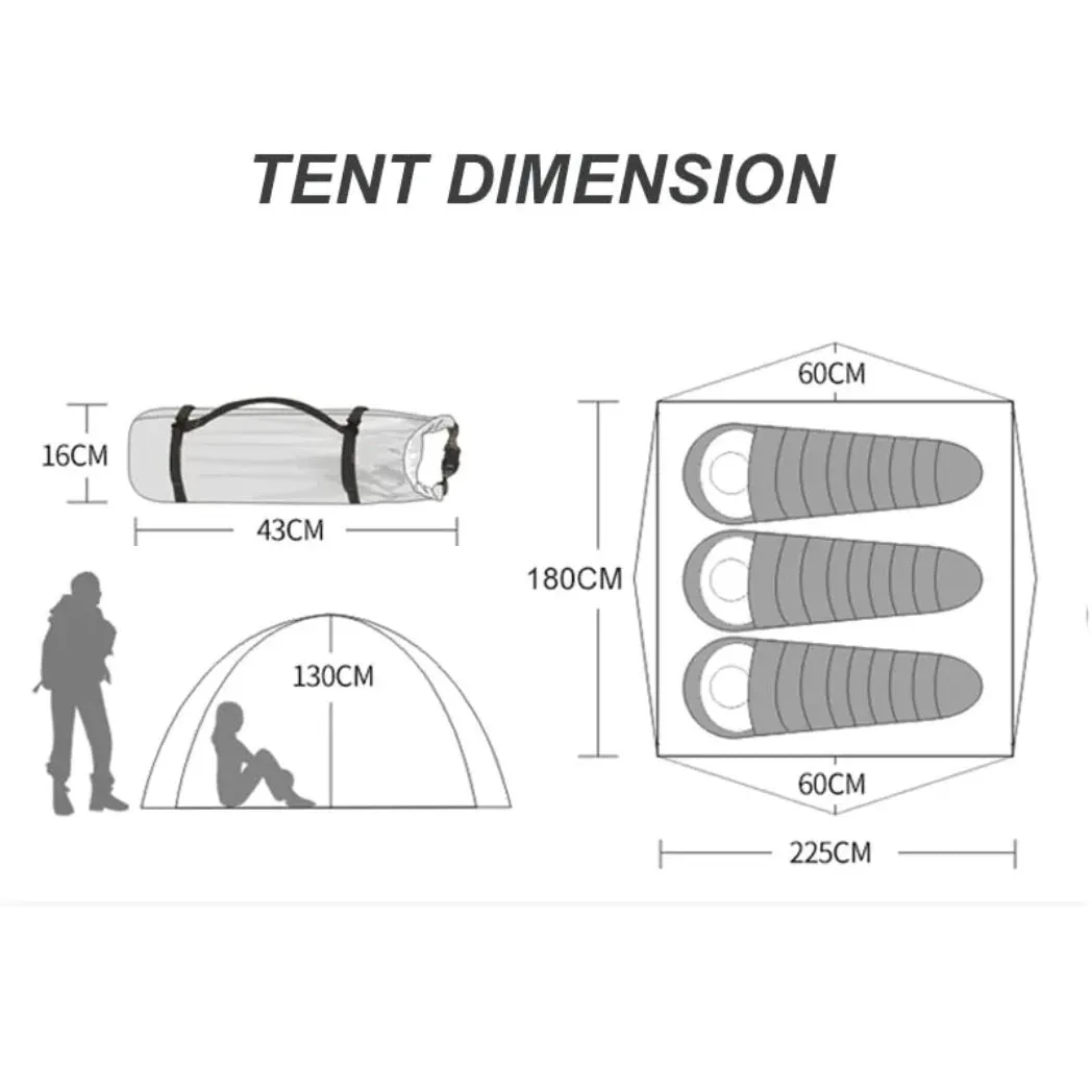 Lightweight Portable Family Tent (3-4 Person)