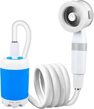 lilaBelle]【290 Massage Dots Portable Shower Pump with ABS Housing | Rechargeable Outdoor Shower System for Camping & Travel | 60Min Runtime, IPX6 Waterproof Design (Saudi Climate Tested)