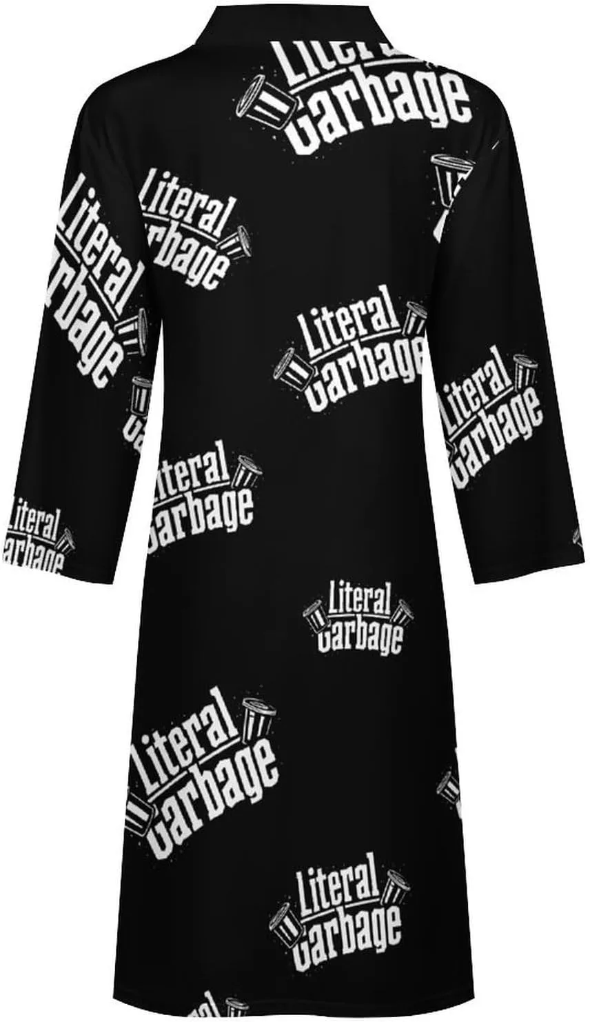 Literal Garbage Mens Robe Nightgown Lightweight Knee Long Bath Robe Spa Bathrobe Loungewear
