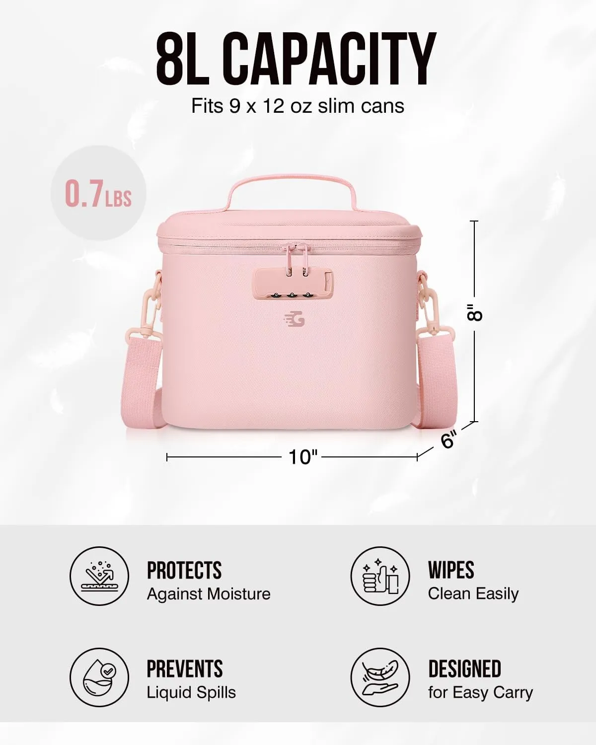 Lockable Lunch Box for Women - Insulated Waterproof Leakproof Lightweight Reusable Lunch Bag Cooler with Combination Lock Shoulder Strap for Work Picnic - Teacher Mothers Day Christmas Birthday Gifts