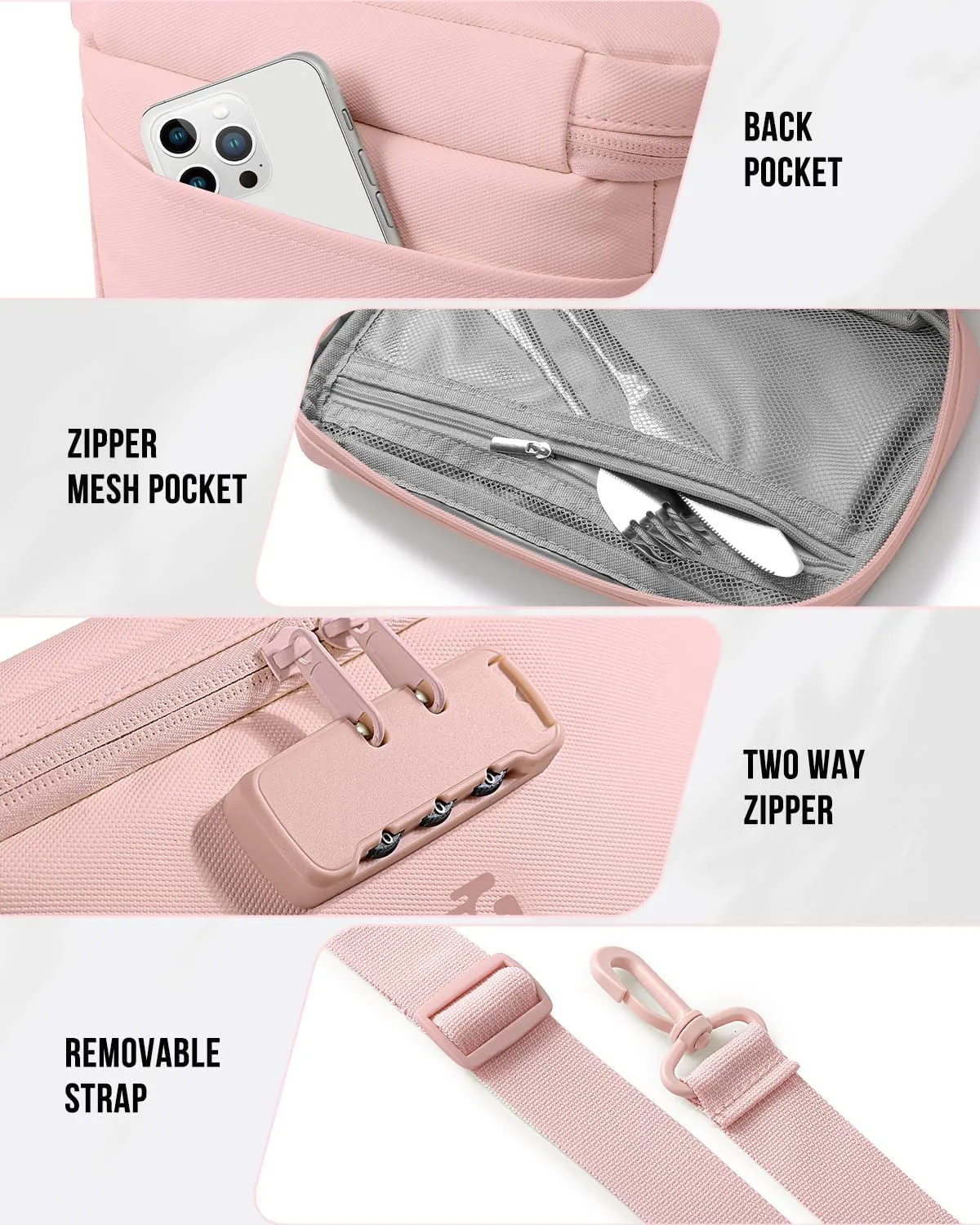 Lockable Lunch Box for Women - Insulated Waterproof Leakproof Lightweight Reusable Lunch Bag Cooler with Combination Lock Shoulder Strap for Work Picnic - Teacher Mothers Day Christmas Birthday Gifts