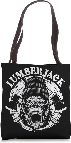 Lumberjack Gorilla Woodworker Lumberman Logger Forest Wood Tote Bag