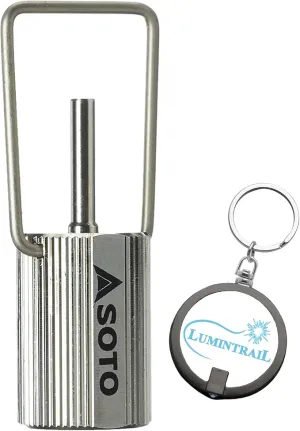 Lumintrail SOTO Fill Adapter for Butane Gas Bundle with Lumintrail Keychain Light - Adapter Tip for Camp Stove Fuel Burners, Torches, and Lighters