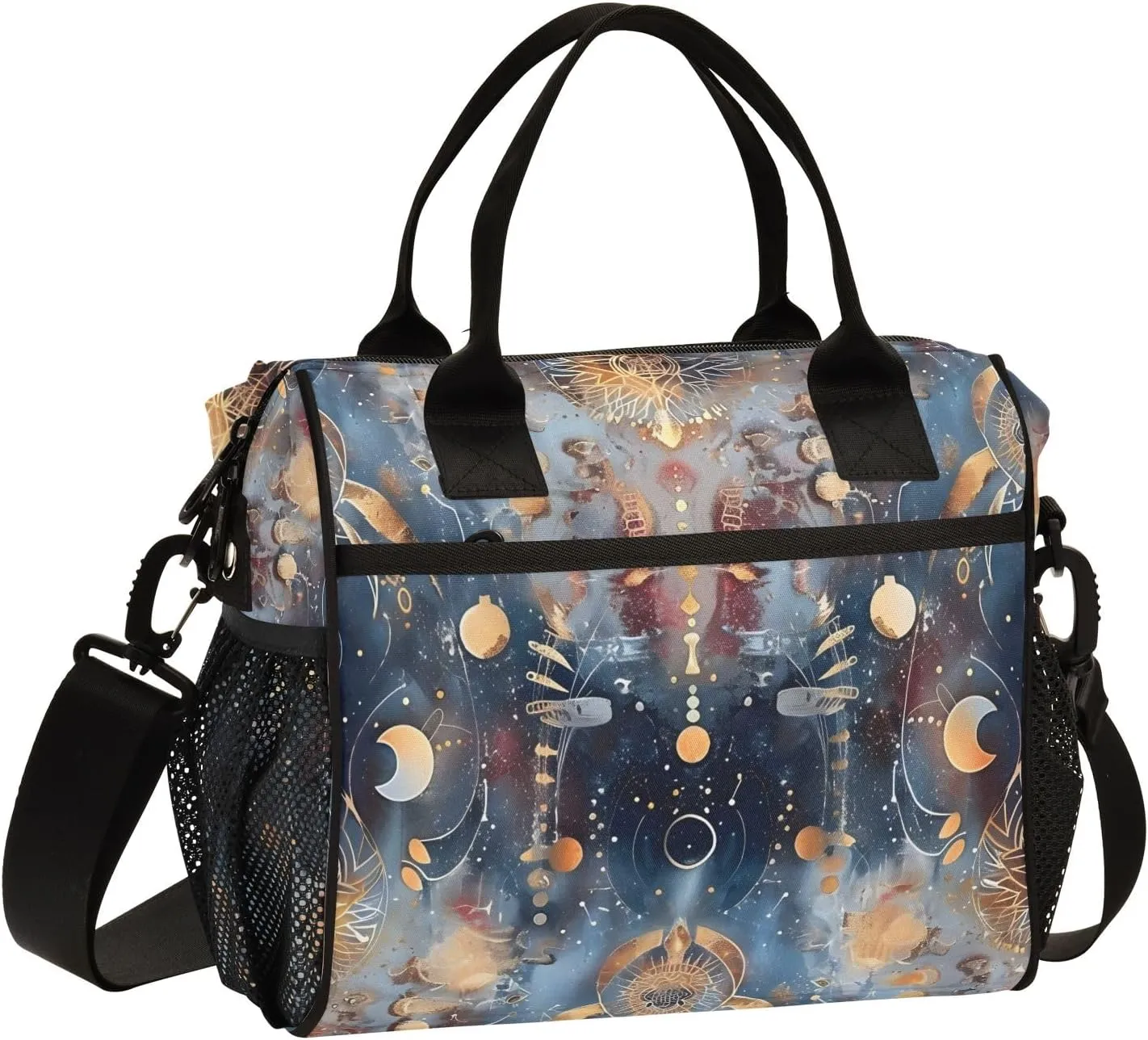 Lunch Box Insulated Lunch Bag William Morris-style Planetary Transit Mode Cooler Tote Bag for Work Picnic or Travel