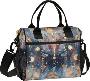 Lunch Box Insulated Lunch Bag William Morris-style Planetary Transit Mode Cooler Tote Bag for Work Picnic or Travel