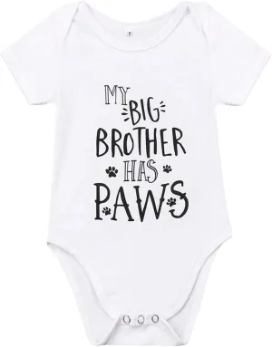MAINESAKA Newborn Baby GOT My Mind ON My Mommy Paws Funny Bodysuits Rompers Outfits Grey 0-18M