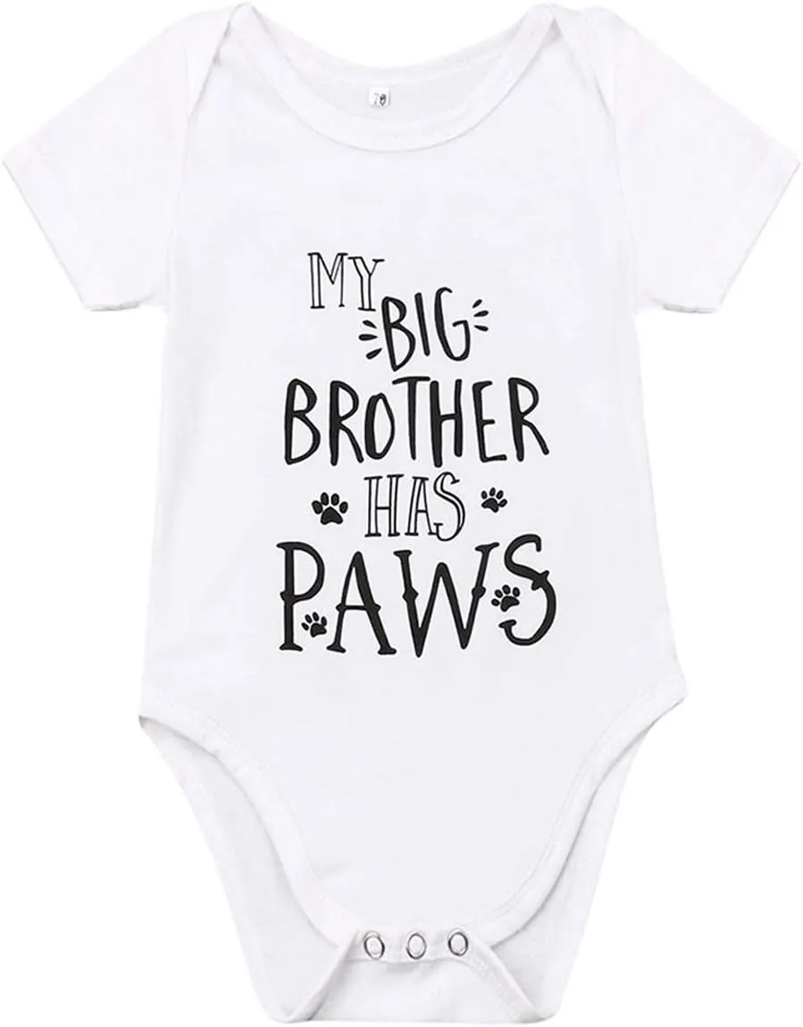MAINESAKA Newborn Baby GOT My Mind ON My Mommy Paws Funny Bodysuits Rompers Outfits Grey 0-18M